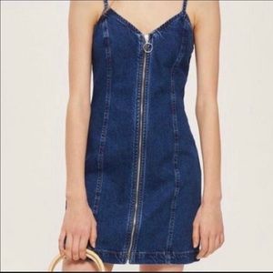 Topshop Moto Denim Zip Up Dress - Sz. 2